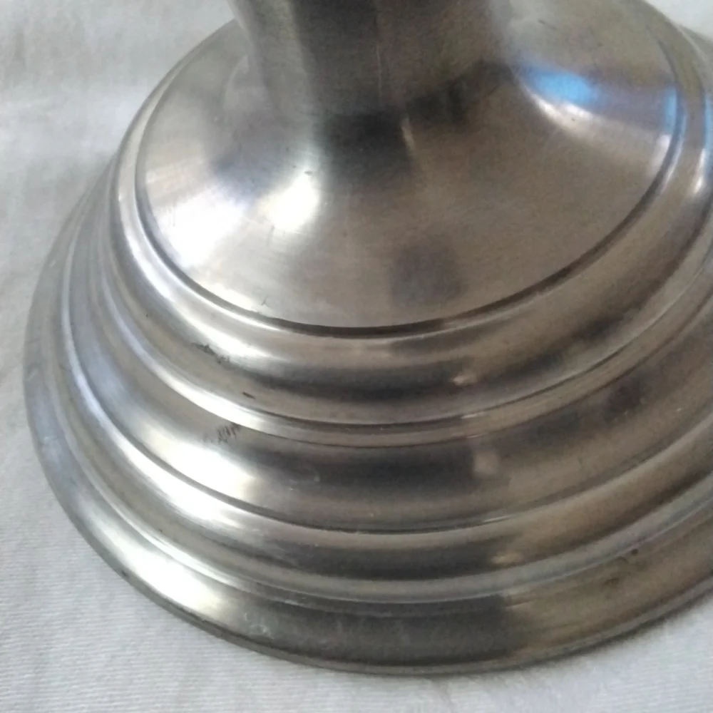 9” Pewter Candlestick Holders, set of 2